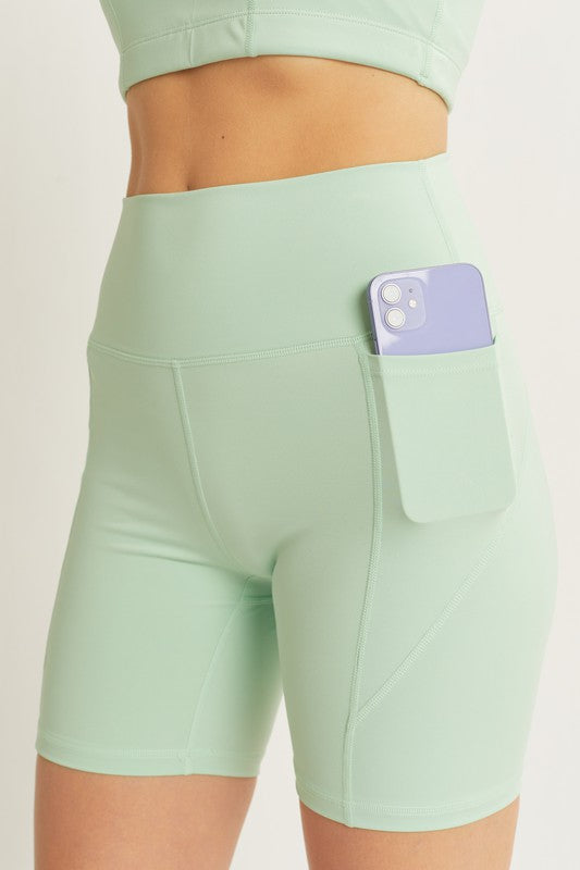 High Waist Yoga pants Short Side Pocket