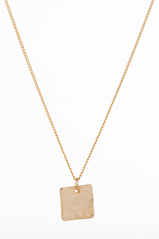 Twisted Ring and Square Pendant Necklace Set