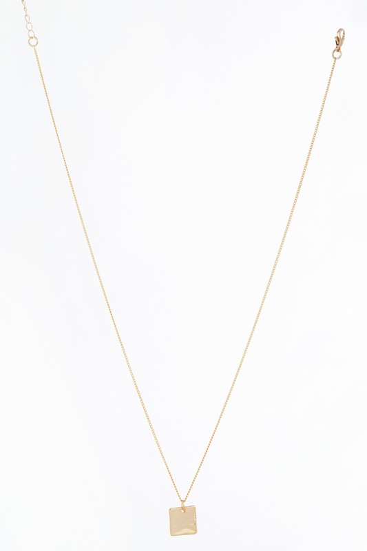 Twisted Ring and Square Pendant Necklace Set