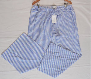 Free Assembly Striped Wide Leg Pants Women Extra Large Blue White Drawstring