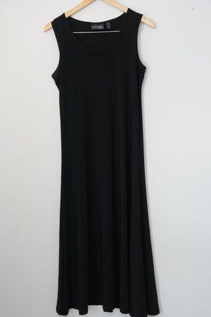 Attitudes by Renee Maxi Dress Women Extra Small Petite Black Sleeveless Stretchy