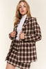 Plaid Brushed One Button Blazer