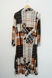 Attitudes by Renee Shirt Dress Women Extra Small Petite Orange Patchwork Plaid