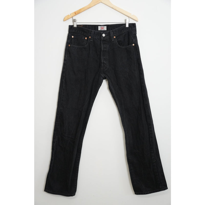 LEVI’S Original 501 Straight Leg Button Fly Black Jeans Size 33x32