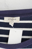 Umgee USA Womens Large Navy Blue White Striped Raglan Short Sleeve T-Shirt Dress