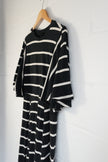 Who What Wear Striped Midi Dress Women Medium Black White Flutter Sleeve