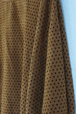 Understar Laser Cut Poncho Top Women Medium Brown Dolman Sleeve Tie Hem