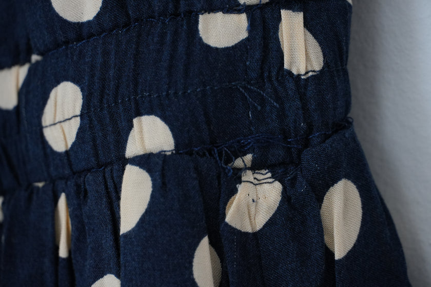 Anthropologie Comme Toi Dress Women Medium Navy Blue Polka Dot Sleeveless