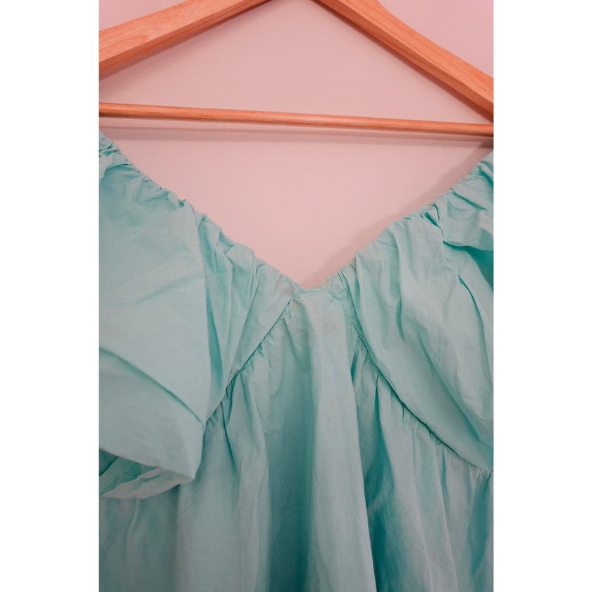 Day + Moon V-Neck Aqua Dress Size Medium