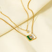 The Press Retro Geometric Pendant Double Layer Necklace (in-store)