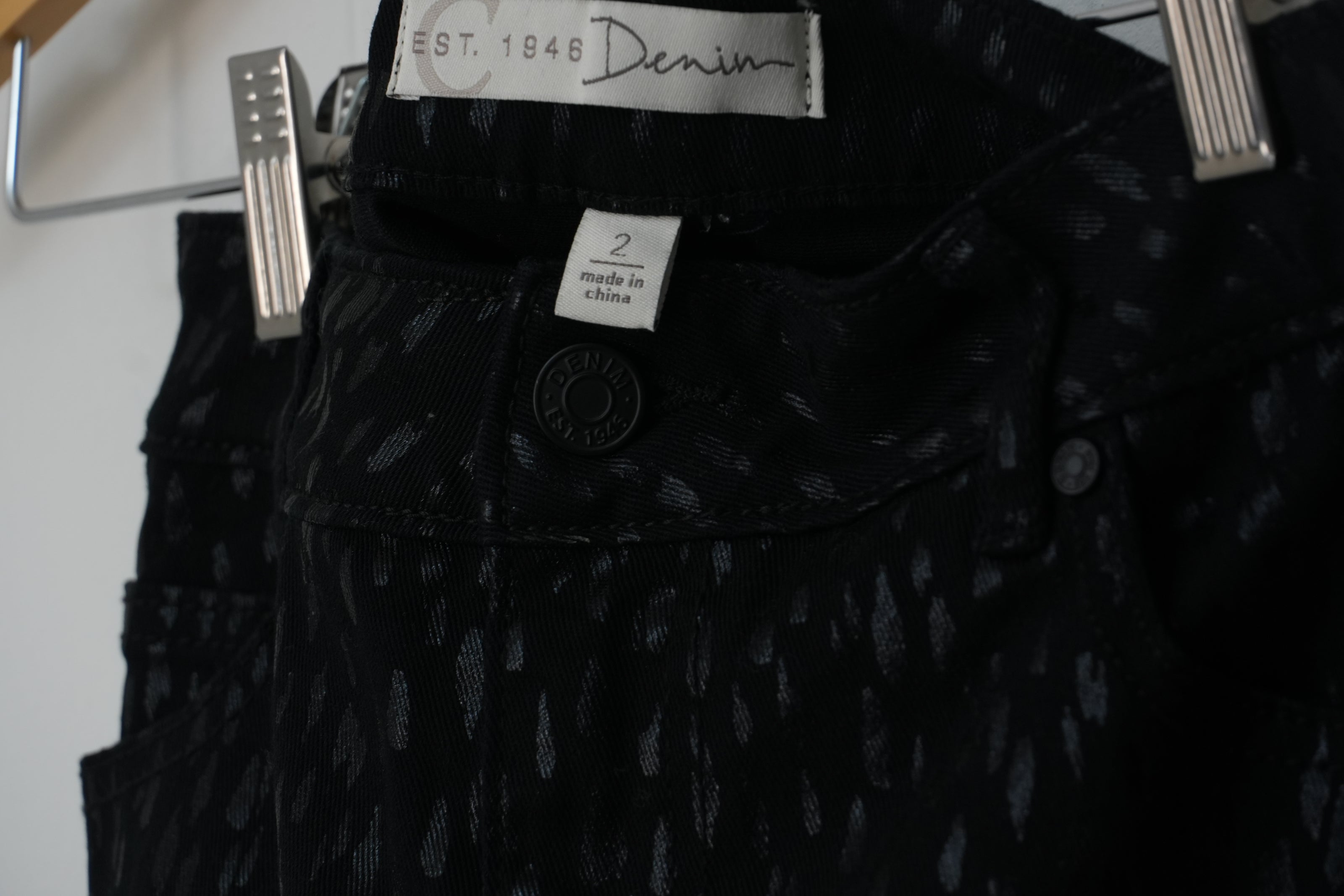 CATO Black Denim Pencil Skirt Size 2