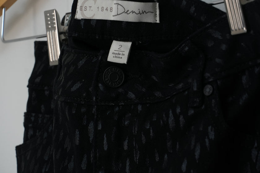 CATO Black Denim Pencil Skirt Size 2