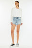 Kancan - Modern Edge High Rise Side Slit Denim Shorts