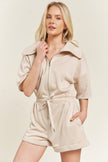 Plus Sizes Terry Zip Front Romper