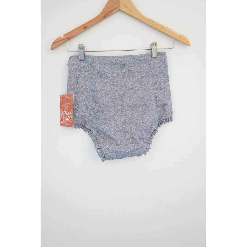 Kortni Jeane High Waisted Grey Ruffle Bikini Bottoms Size XS