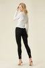 High Rise Distressed Skinny Jeans with a Raw Hem