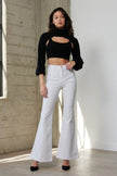 High Waisted Full-Length Flare Jeans