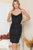 Sequin Lurex Cowl Neck Dress