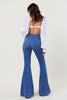 High-Rise Distressed Flare Jeans