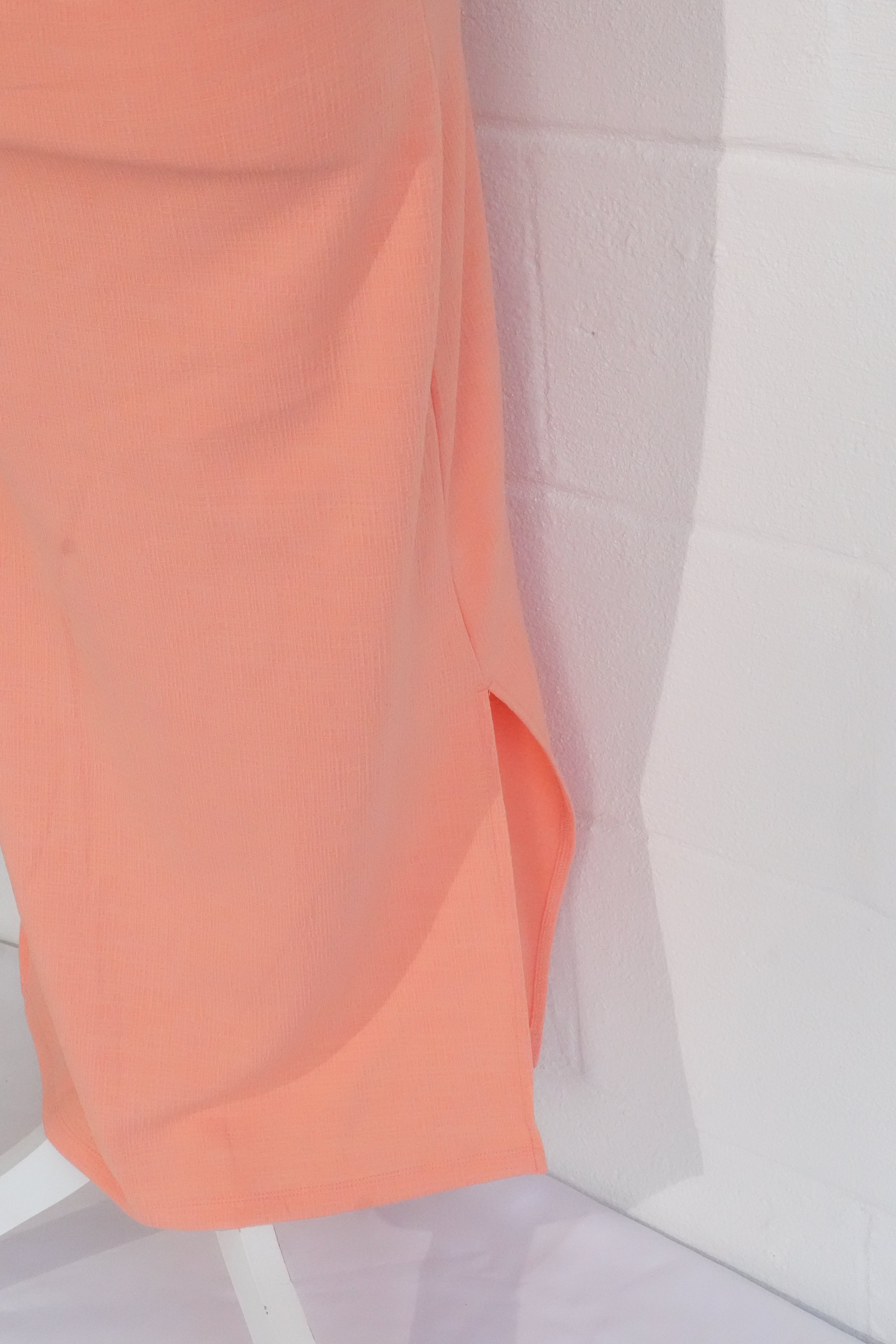 Roxy Maxi Dress Women Medium Peach Sleeveless Cut-Out Open Back Side Slit