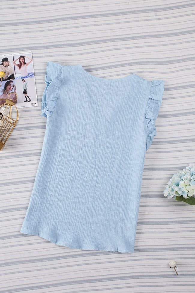 Ruffle Shoulder V-Neck Top (In-Store)