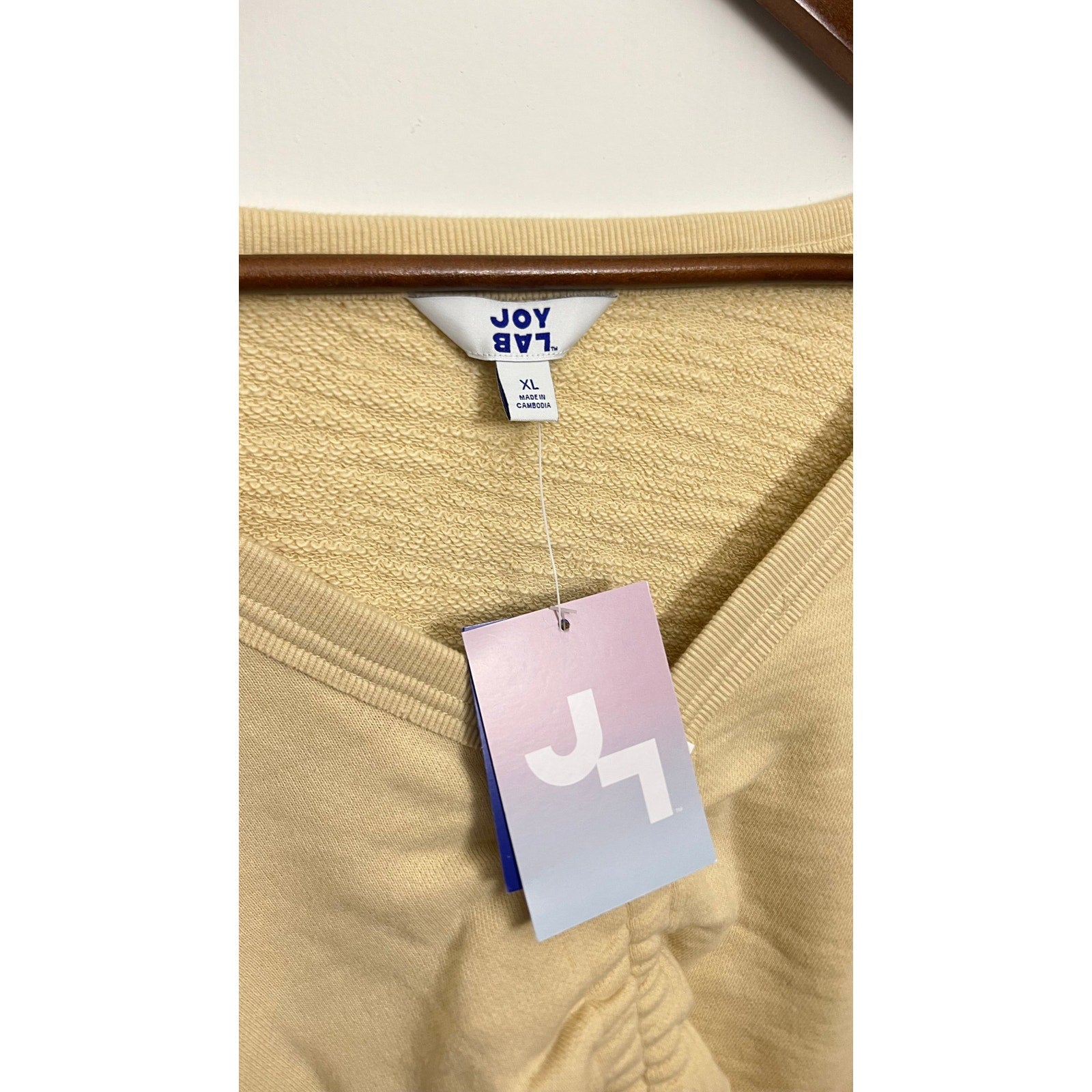 JoyLab Ivory Loose Fit Sweatshirt with Adjustable Drawstring Size XL