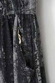 Romper Pants Jumper Women Medium Black Silk Blend Paisley Print Pocket