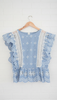 BB Dakota Blue and White Stripped Blouse - Size Medium
