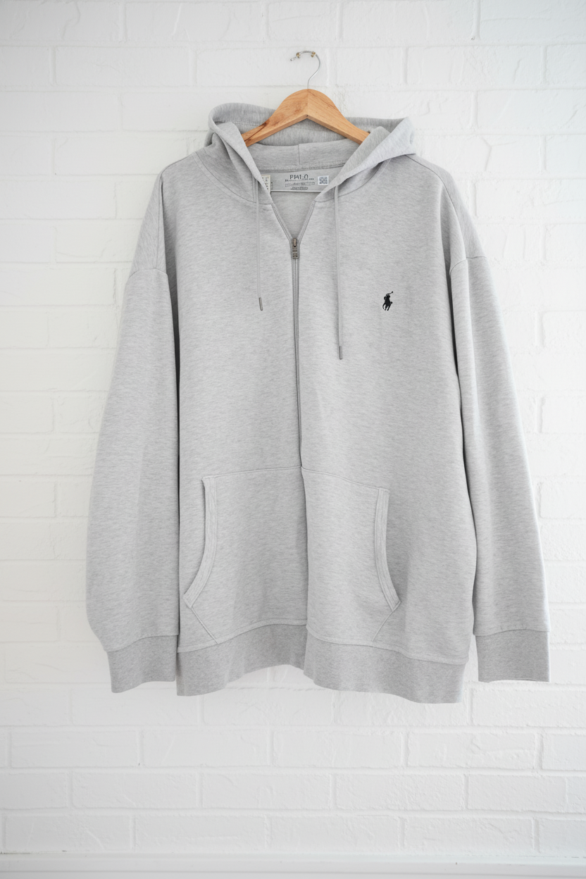 Ralph Lauren Polo Grey Zip-Up Hoodie - 3X