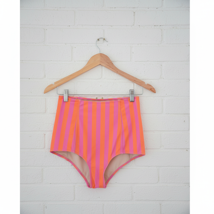 Kortni Jeane High Waisted Stripped Bikini Bottoms size small