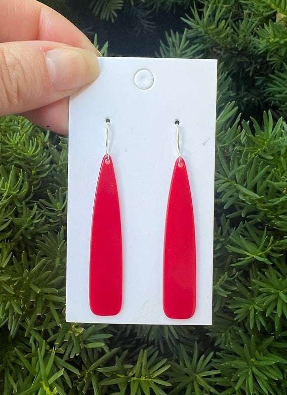 Burgundy Pixie Acrylic Earrings