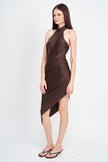 HALTER NECK ASYMMETRICAL DRESS