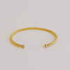 Slim And Cabled Open Bangle Bracelet