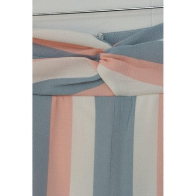 Charming Charlie Dress Pants Womens Medium Multicolor Wide Leg Striped Lined