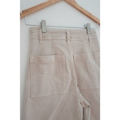 Zara High Waisted Wide Leg Raw Hem Denim Pants - Size 2
