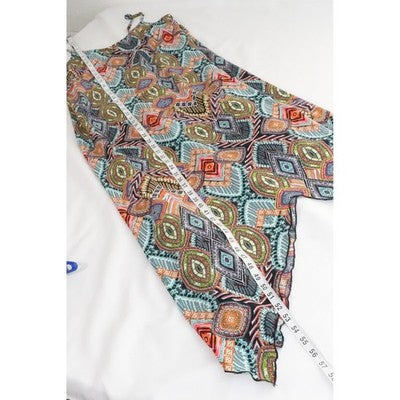 Bailey Blue Handkerchief Hem Maxi Dress Womens Medium Geometric Print
