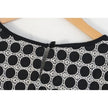 Bizz Princess Shift Mini Dress Medium Black White Geometric Embroidered Cotton