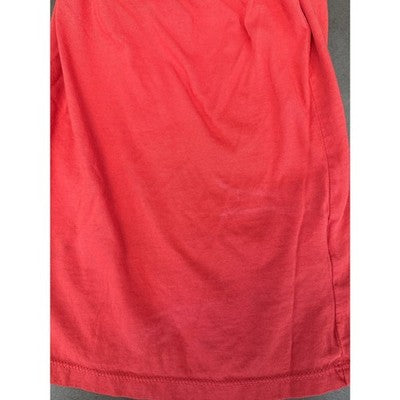 J. Crew Coral Red Eyelet Ruffle Trim Sleeveless Top Regular Fit Size Medium