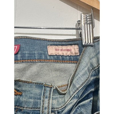 Eunina Distressed Acid Wash Boyfriend Jeans Size 7