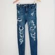 American Eagle Dark Wash Super Hi-Rise Distressed Jeggings Size 00