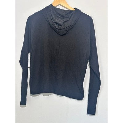 Puma Black Cropped hoodie- Lightweight long sleeve size Medium