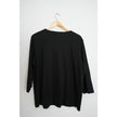 Southern Lady 3/4 Sleeve Top Womens 1X Black Crew Neck Solid Knit Blouse