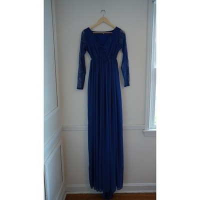 Royal Blue Lace & Chiffon Maternity Gown Size Medium