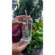 Purple & White Just Breathe Glass Cup