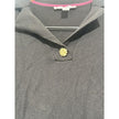Isaac Mizrahi Live Sweater Womens XXS Black Collared Knit Pullover Gold Button