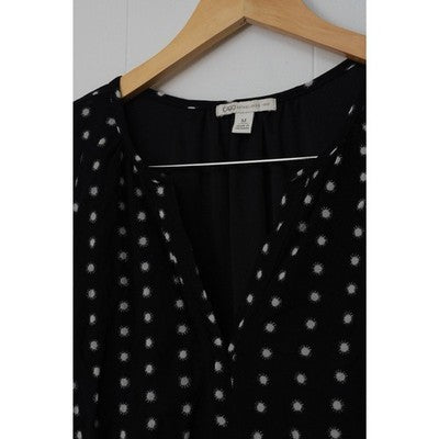 CATO Black and White Polka Dot A Line Midi Dress Size Medium