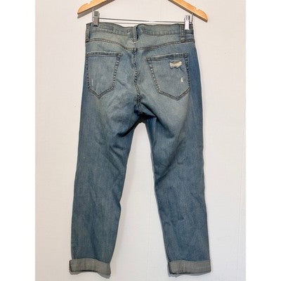 Eunina Distressed Acid Wash Boyfriend Jeans Size 7