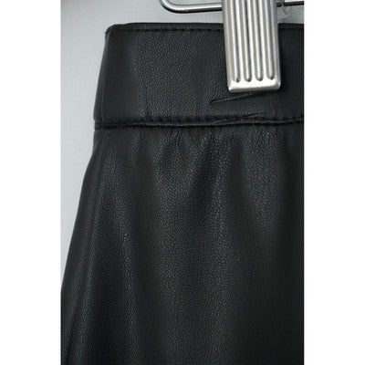 Cato Faux Leather Skirt Women Size Small Black Tiered Midi A-Line