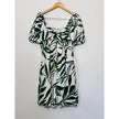 Time and Tru Botanical print Puff Sleeve Mini Dress Large