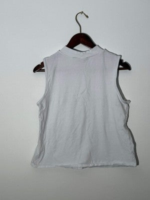ModCloth Neck Tank Top Women Large White Sleeveless Casual Basic